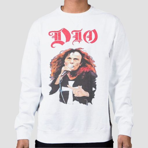 Sweatshirt White Vintage Ronni James Dio