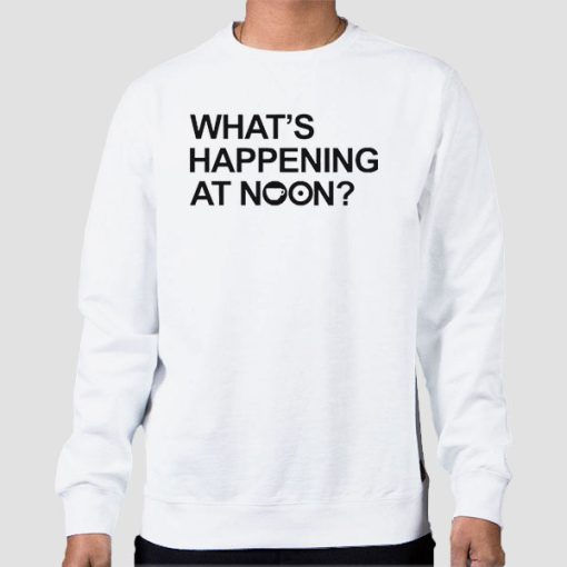 Sweatshirt White What's Happening at Noon Coffee Meets Bagel