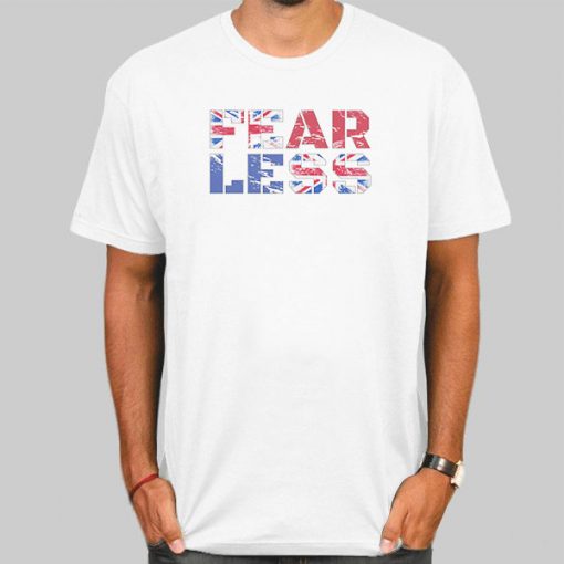 T Shirt White Funny American Flag Fearless
