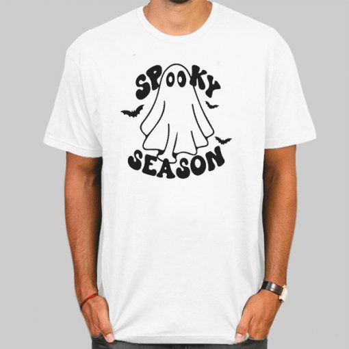 T Shirt White Spooky Season a Ghost