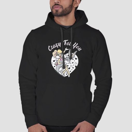 Hoodie Black Cute Lola Bunny Crazy for You