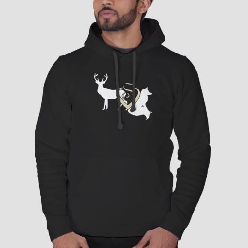 Hoodie Black Stag and Vixen Sillhoute