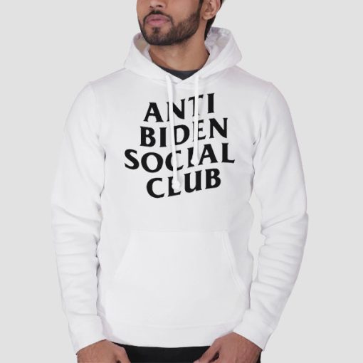 Hoodie White Anti Biden Social Club