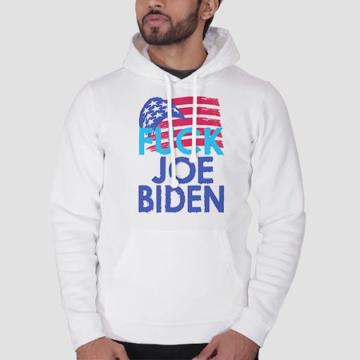 Hoodie White Flag US Fuck Joe Biden