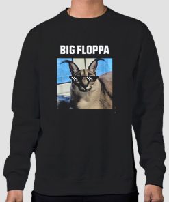 Sweatshirt Black Big Floppa Meme Cat