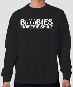Sweatshirt Black Funny Boobies Make Me Smile
