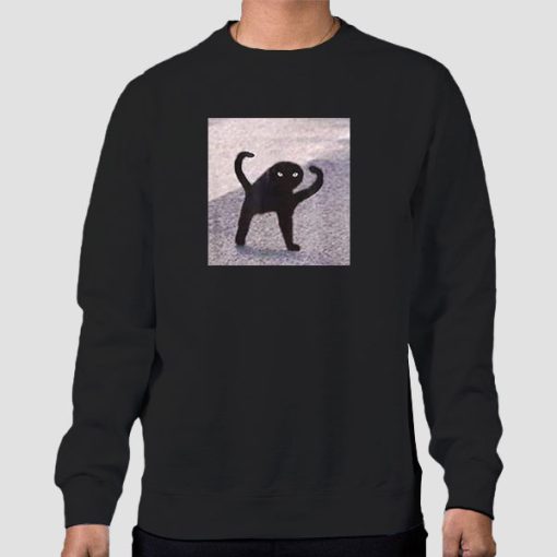 Sweatshirt Black Funny Cursed Cat Meme