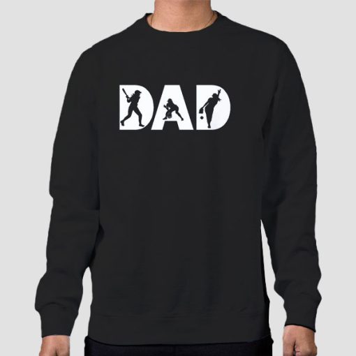 Sweatshirt Black Funny Softball Dad