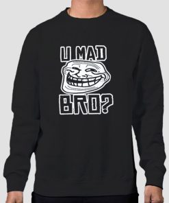 Sweatshirt Black Funny Troll Face Rage