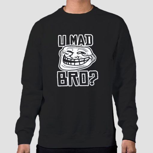 Sweatshirt Black Funny Troll Face Rage
