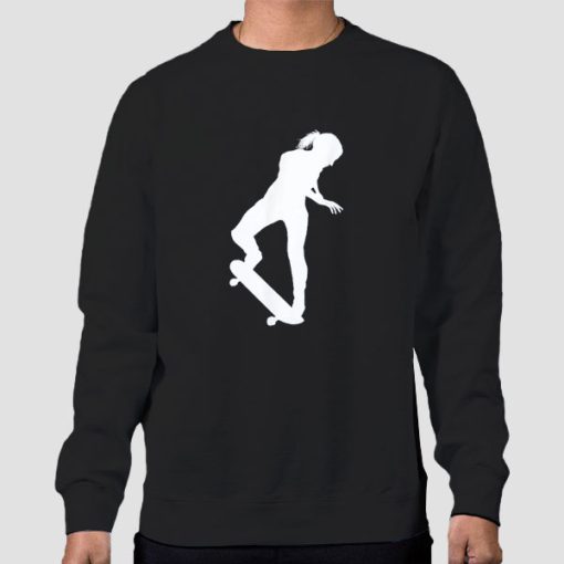 Sweatshirt Black Skateboard Skater Girl
