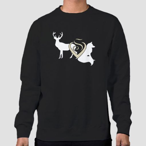 Sweatshirt Black Stag and Vixen Sillhoute