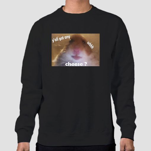 Sweatshirt Black Staring Hamster Meme