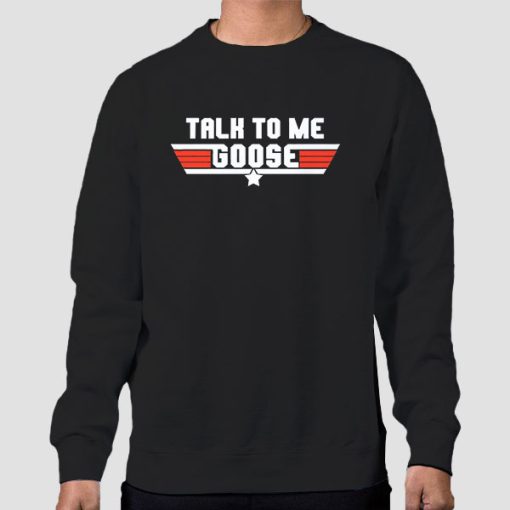 Sweatshirt Black Symbol Top Gun Talk to Me Goose