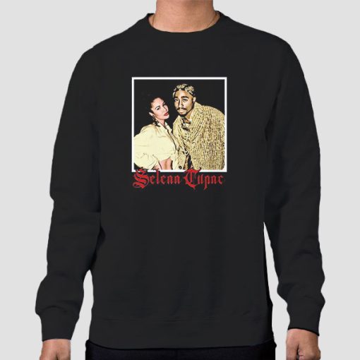 Sweatshirt Black Vintage 90s Selena Quintanilla and Tupac