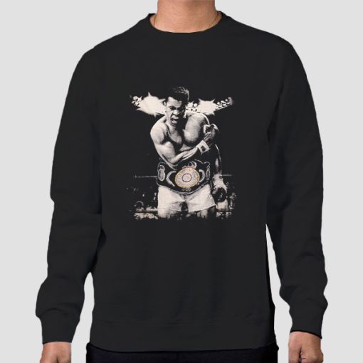 Sweatshirt Black Vintage College Muhammad Ali