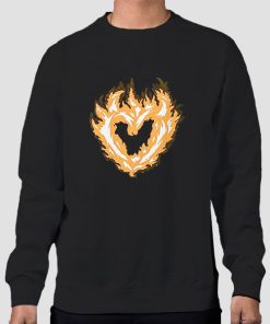Vintage Flame Heart on Fire Sweatshirt
