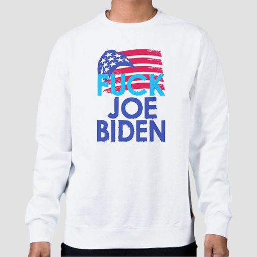 Sweatshirt White Flag US Fuck Joe Biden