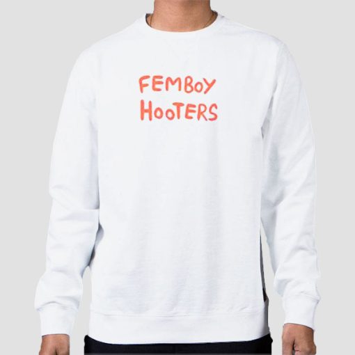 Sweatshirt White Sissy Femboy Hooters