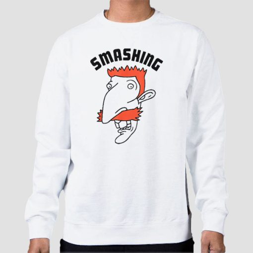 Sweatshirt White Smashing Face Thornberry Cartoon