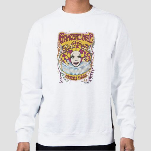 Sweatshirt White Vintage Grateful Dead Mardi Gras