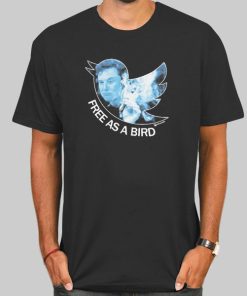 T Shirt Black Free as a Bird Elon