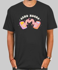 T Shirt Black Ramen Graphic Send Noods