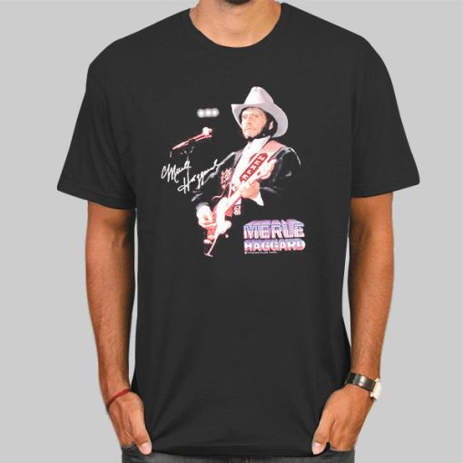 Vintage Signature Cowboy Merle Haggard T Shirt