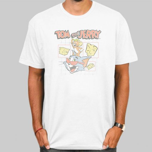 T Shirt White Vintage Cheese Tom and Jerry Shirt