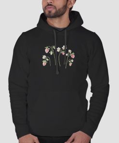 Hoodie Black Cute Graphic Fruits Strawberry