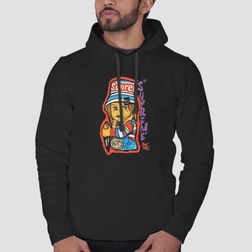 Hoodie Black Inspired Forty Deuce Chucky Doll