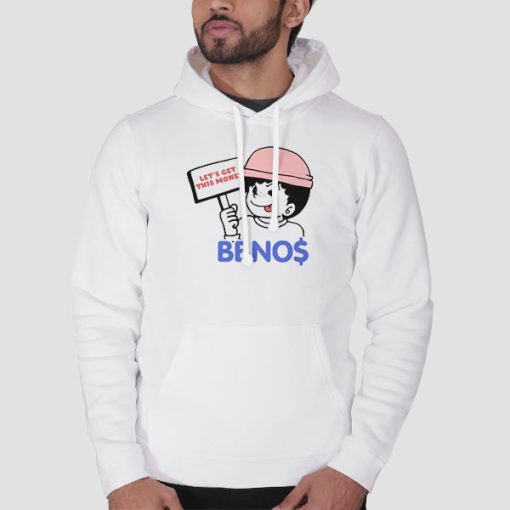 Hoodie White Bbno Merch Lets Get the Money
