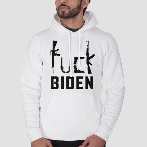 Hoodie White Fuck Anti Biden