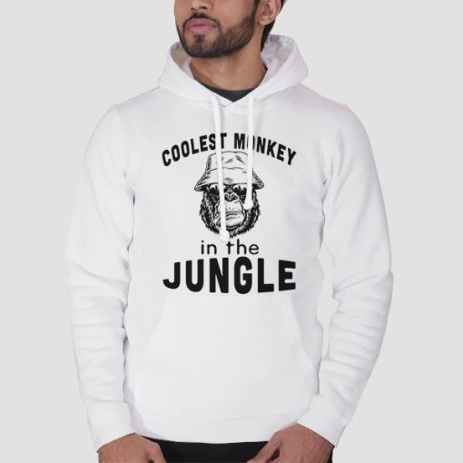 Hoodie White Funny Coolest Monkey in the Jungle