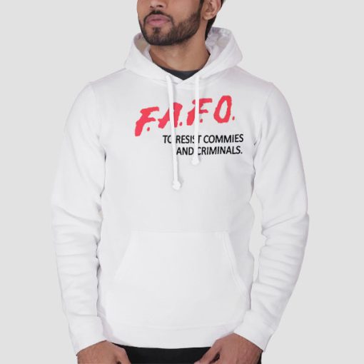 Hoodie White To Resist Commies and Criminals Fafo