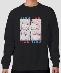 Sweatshirt Black Anime Cute Zero Two