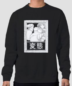 Sweatshirt Black Anime Waifu Japanese Sexy Ahegao