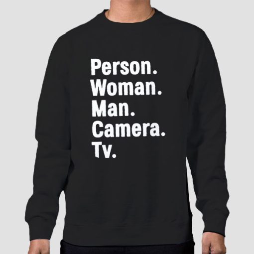 Sweatshirt Black Funny Person Woman Man Camera Tv