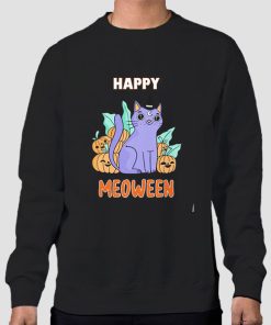 Happy Meoween Purple Cat Sweatshirt