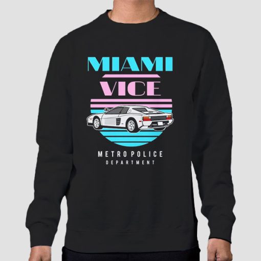 Sweatshirt Black Metro Police Miami Vice