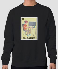 Sweatshirt Black Parody Loteria El Gamer Mexican Gamer