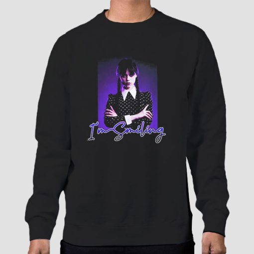 Sweatshirt Black Wednesday Addams Smiling