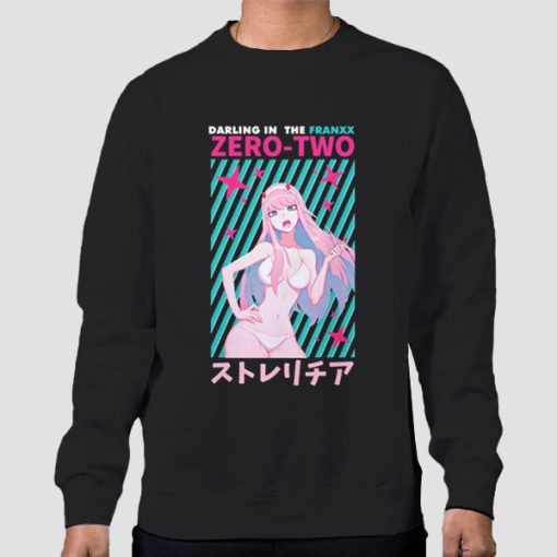 Sweatshirt Black Zero Two 02 Henti Anime