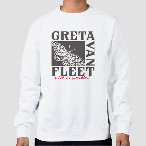 Sweatshirt White Butterfly Greta Van Fleet