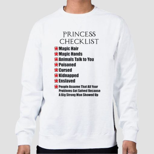 Sweatshirt White Checklist Princess Bucky Barnes