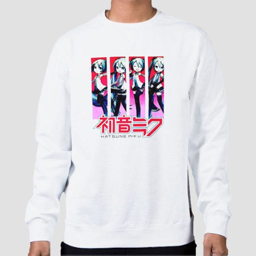 Sweatshirt White Cutes Anime Japanese Hatsune Miku