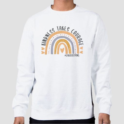 Sweatshirt White End Bullying Orange Kindness