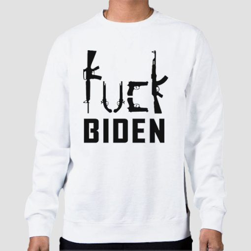 Sweatshirt White Fuck Anti Biden