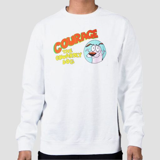 Sweatshirt White Funny Courage the Cowardly Dog