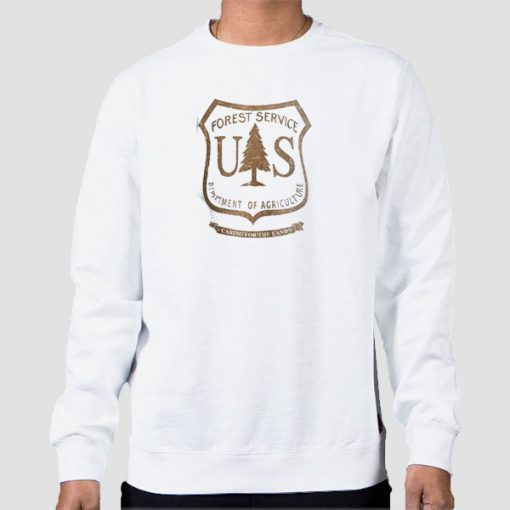 Sweatshirt White Logo Us Forest Service Merch